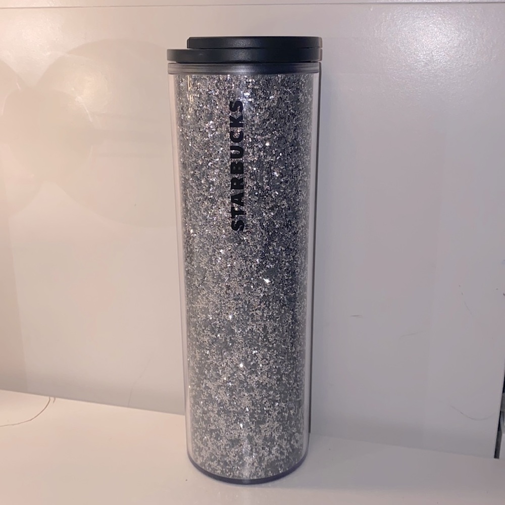 LIMITED EDITION 2018 starbucks silver glitter tumblr 16oz